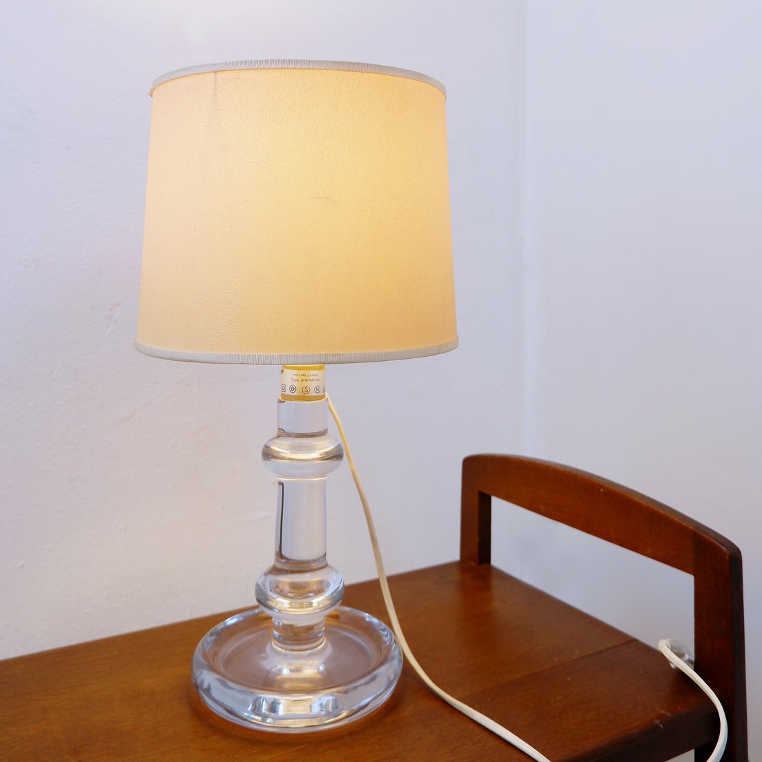 Lampe à poser en verre modèle « Sheraton », par Michael Bang pour Holmegaard – Années 1970 -photo-4
