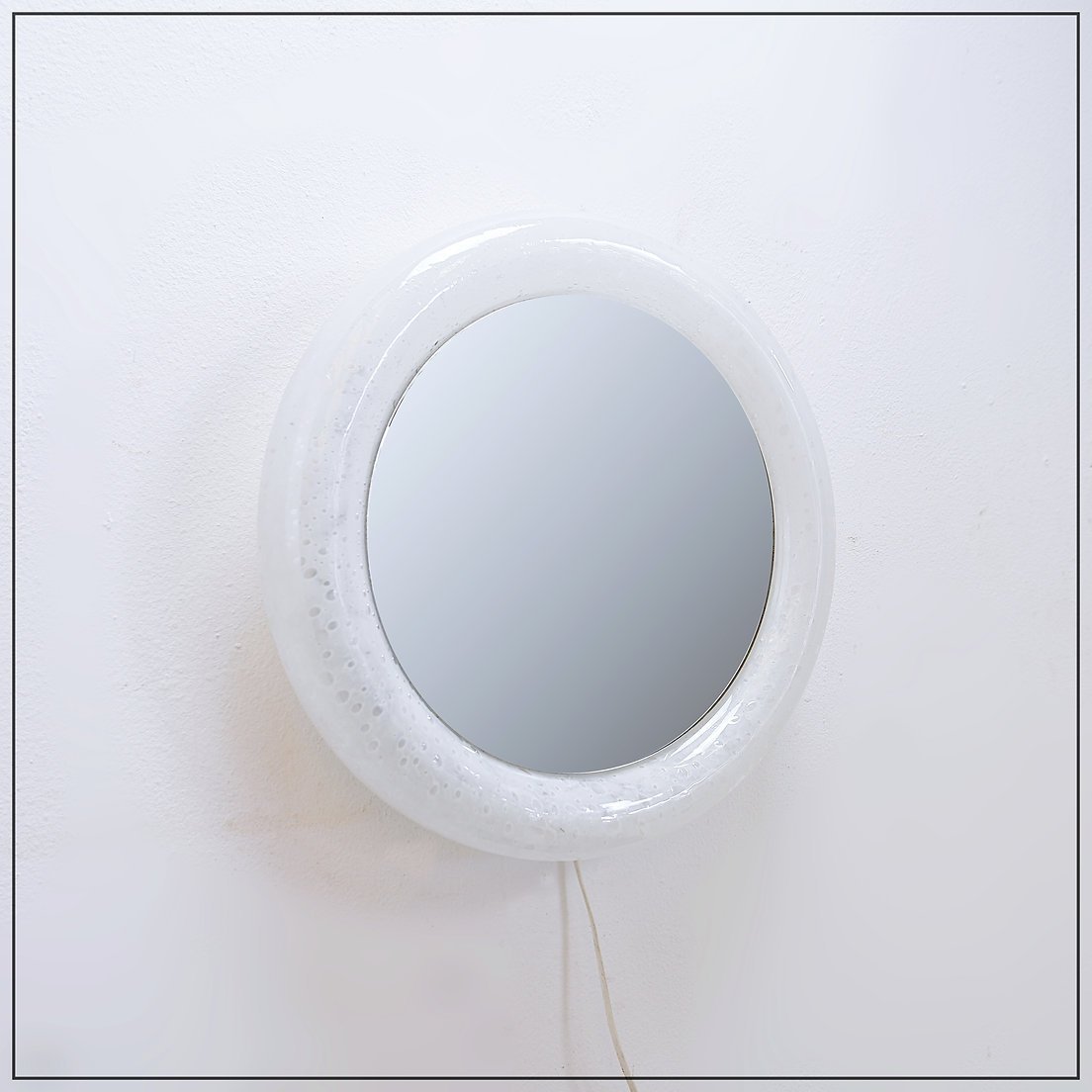 Vintage Limburg Bubble Glass Wall Mirror With Light – 1970s-photo-2