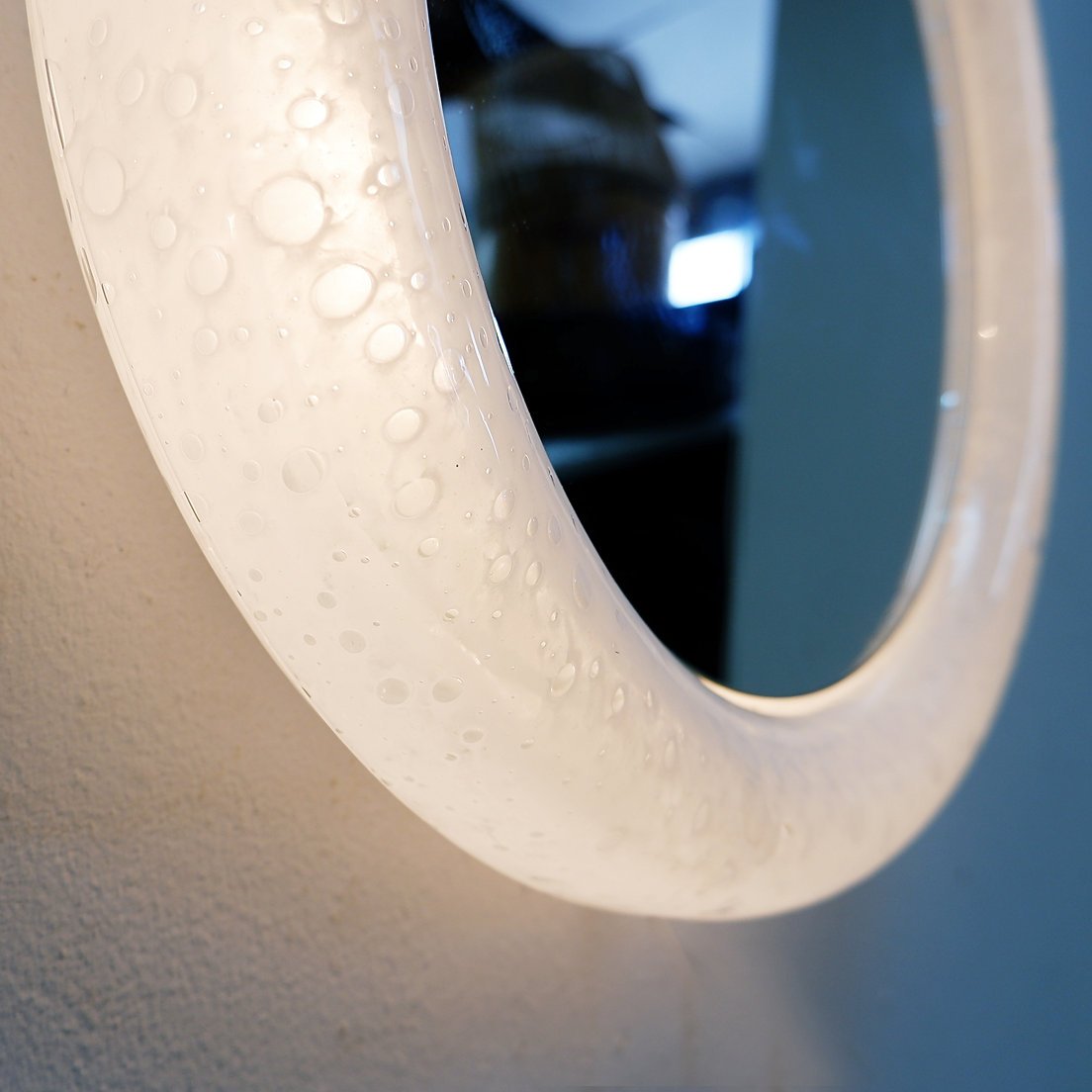 Vintage Limburg Bubble Glass Wall Mirror With Light – 1970s-photo-2