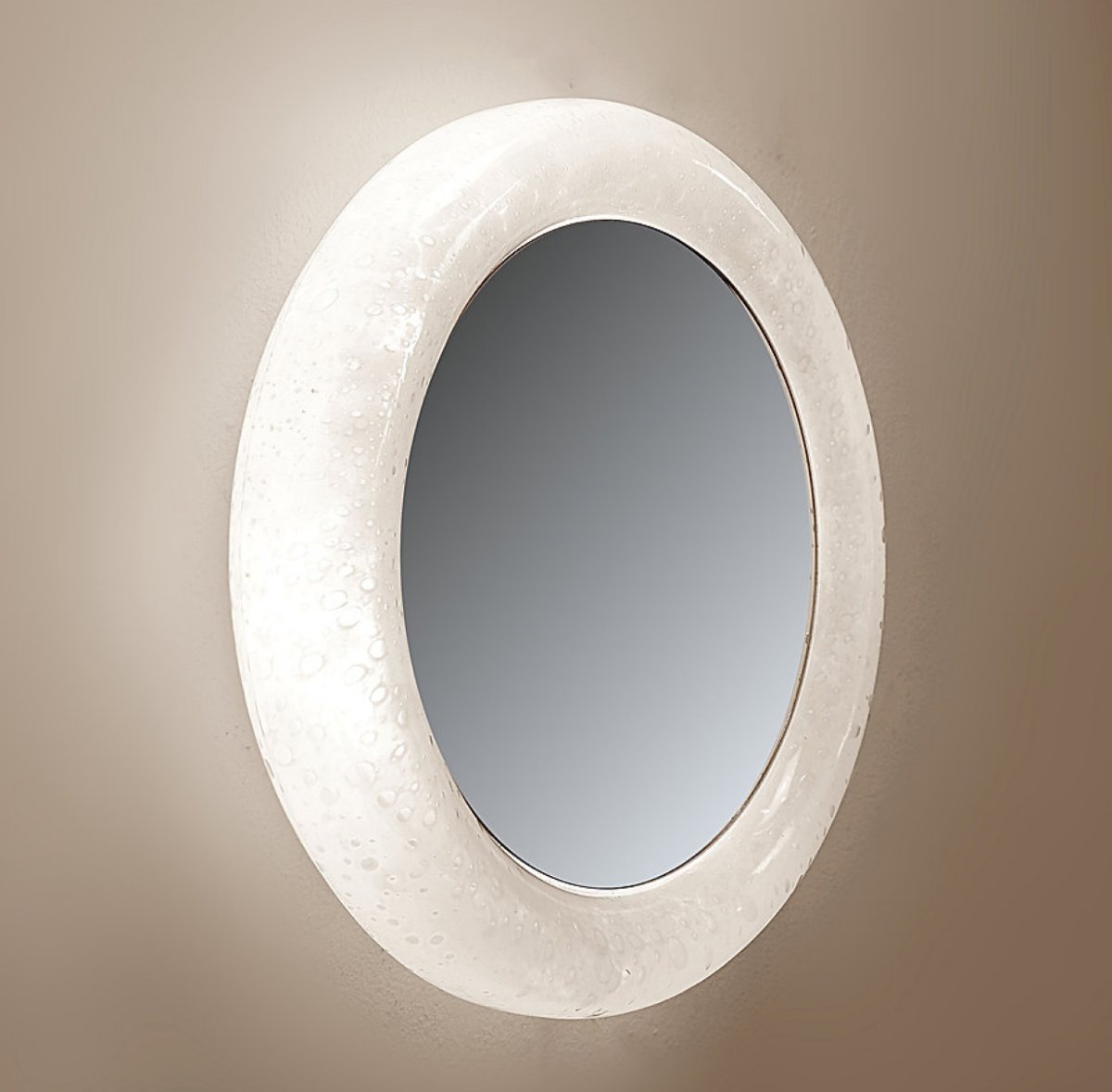 Vintage Limburg Bubble Glass Wall Mirror With Light – 1970s