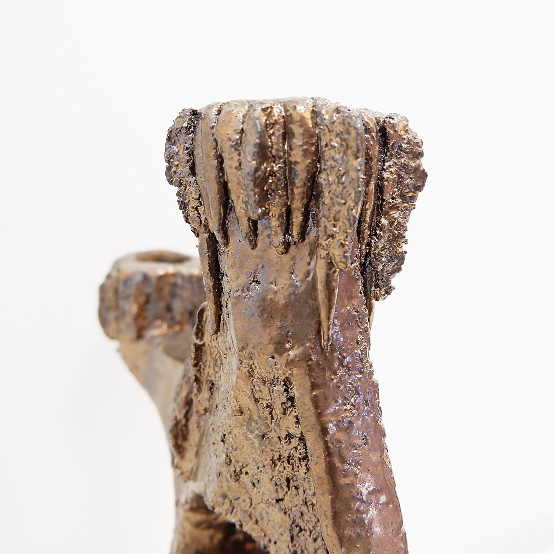 Bougeoir sculptural en céramique de Walter Van Den Panhuyzen -  environs 1970-photo-4