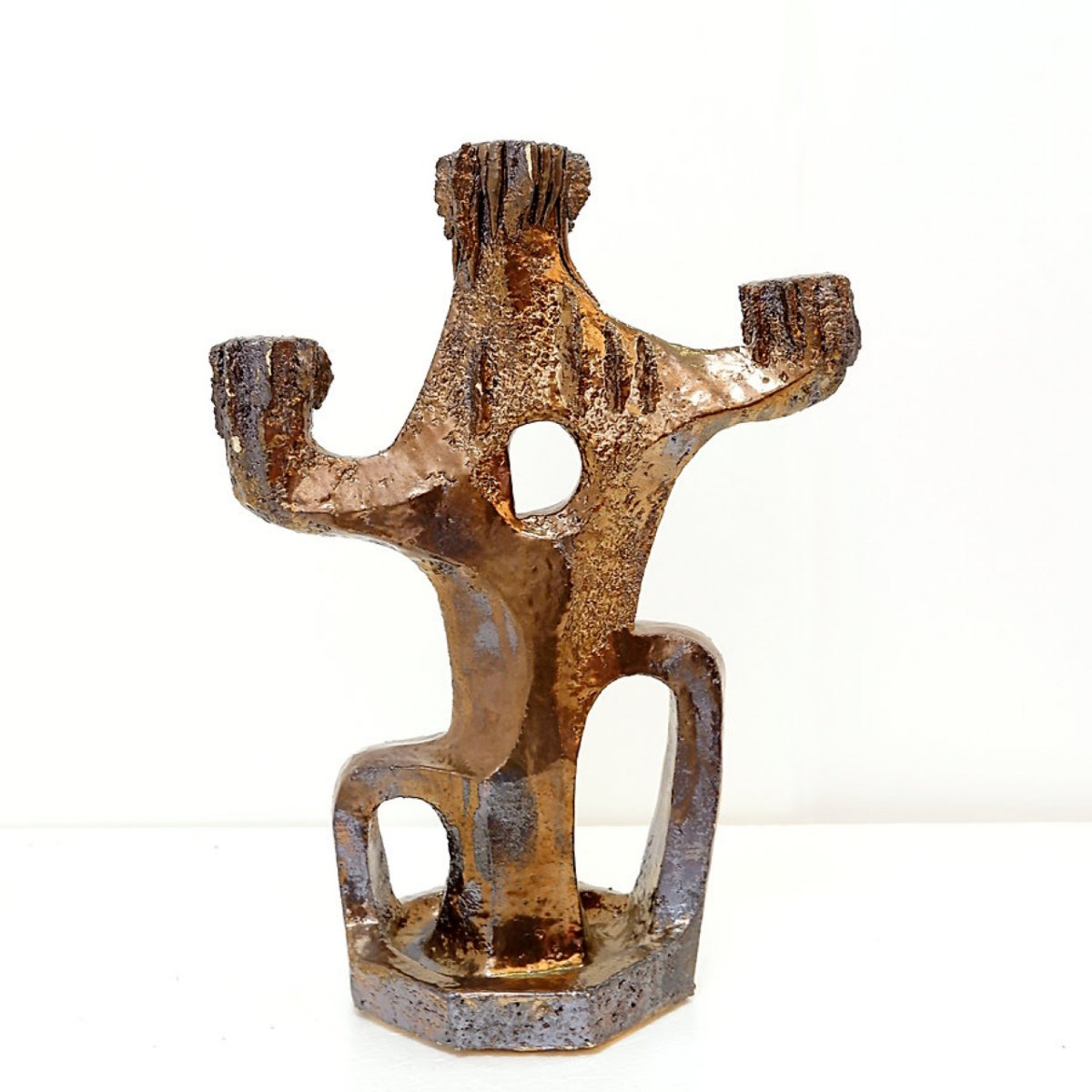Bougeoir sculptural en céramique de Walter Van Den Panhuyzen -  environs 1970-photo-1