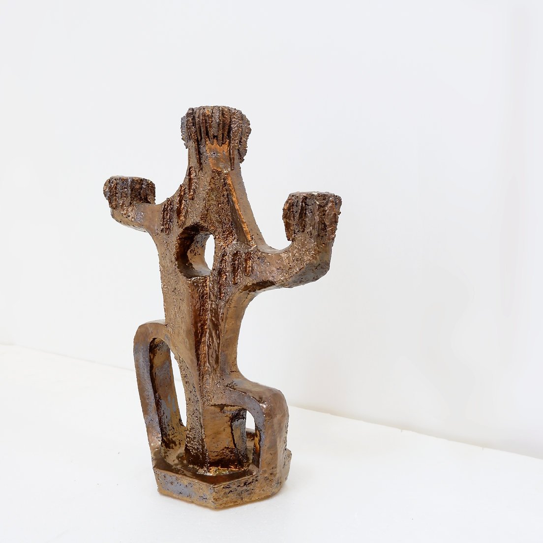 Bougeoir sculptural en céramique de Walter Van Den Panhuyzen -  environs 1970-photo-4