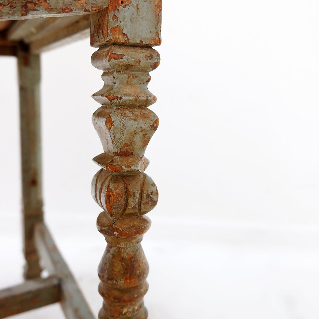 Side Table Made Of Weathered Wood With Two Drawers – 20th Century-photo-3