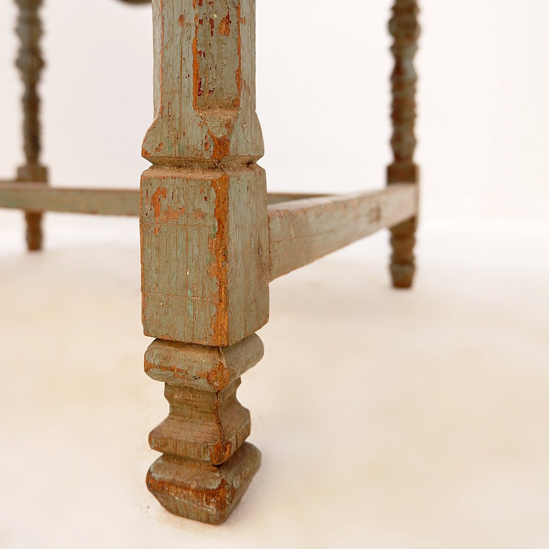 Side Table Made Of Weathered Wood With Two Drawers – 20th Century-photo-4