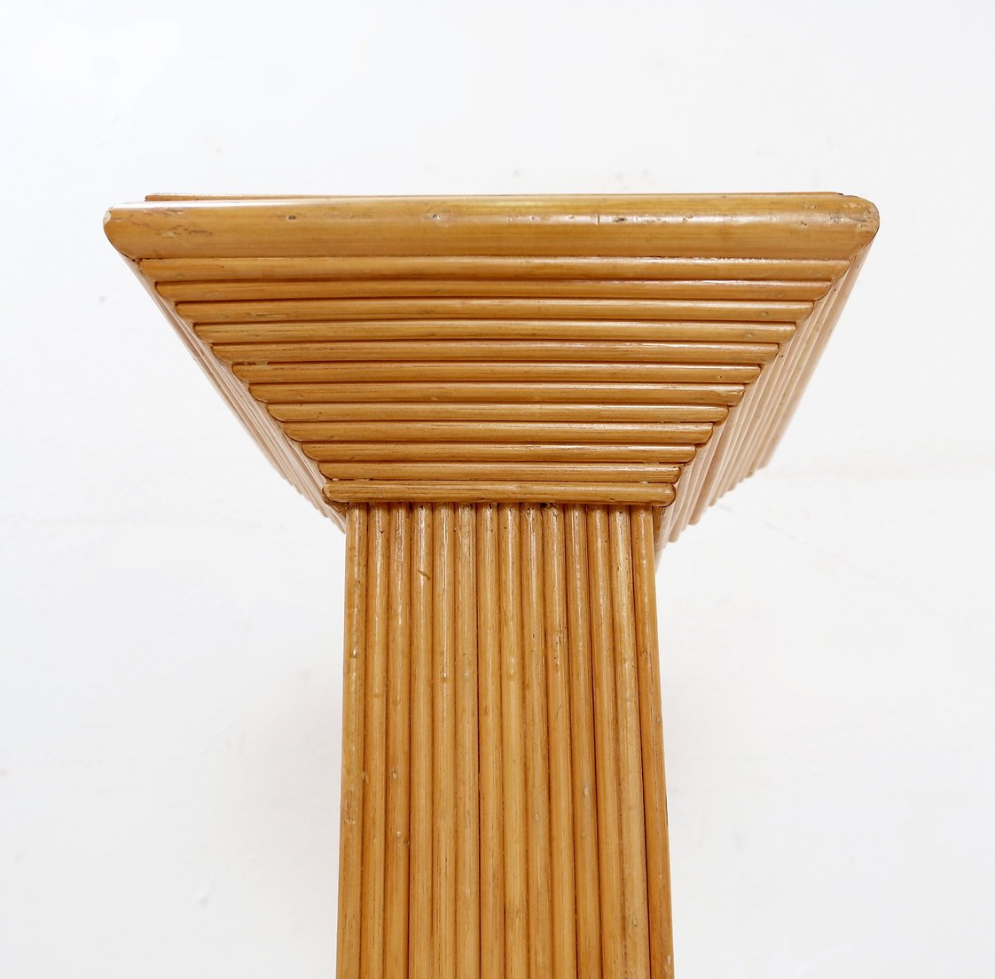 Console sur pied en tiges de rotin fin, dans le goût de Vivai del Sud – 1970s-photo-3