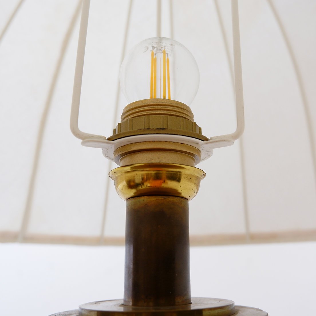 Hollywood Regency Tripod Floor Lamp In Metal With A Bronze And Brass Finish – 1950s-photo-3
