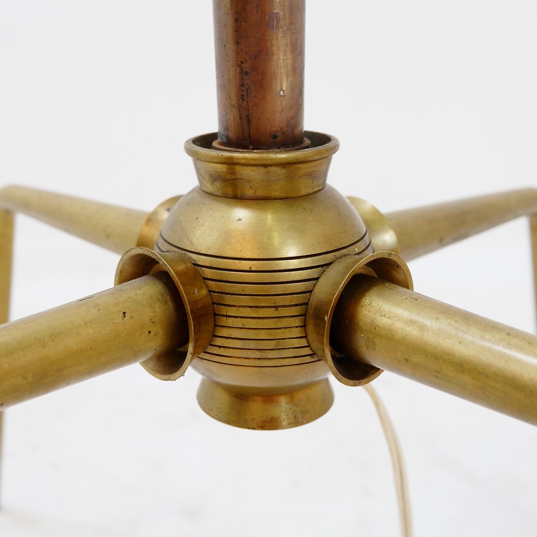 Hollywood Regency Tripod Floor Lamp In Metal With A Bronze And Brass Finish – 1950s-photo-6