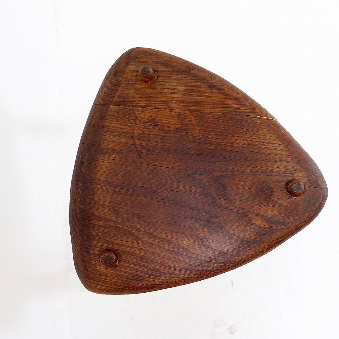 Rustic Tripod Stool With A Triangular Seat, 1960s-photo-2