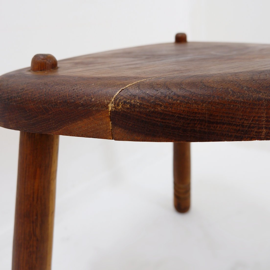Rustic Tripod Stool With A Triangular Seat, 1960s-photo-1