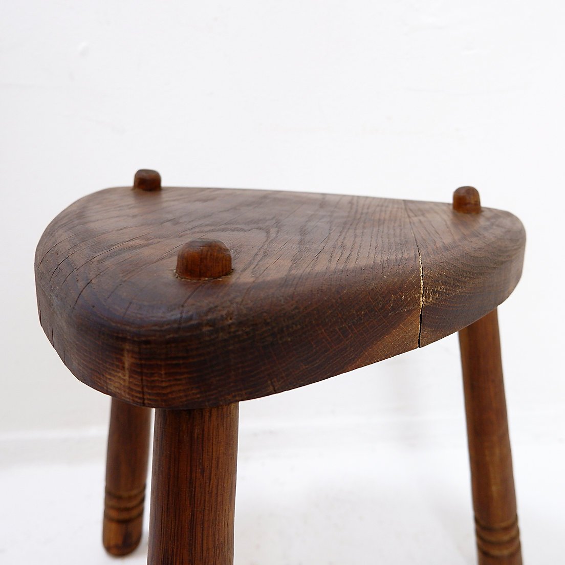 Rustic Tripod Stool With A Triangular Seat, 1960s-photo-6