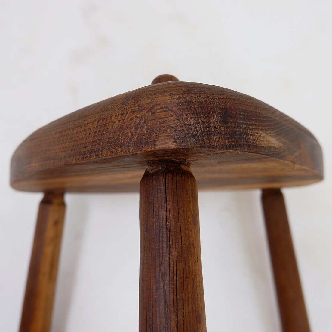 Rustic Tripod Stool With A Triangular Seat, 1960s-photo-8
