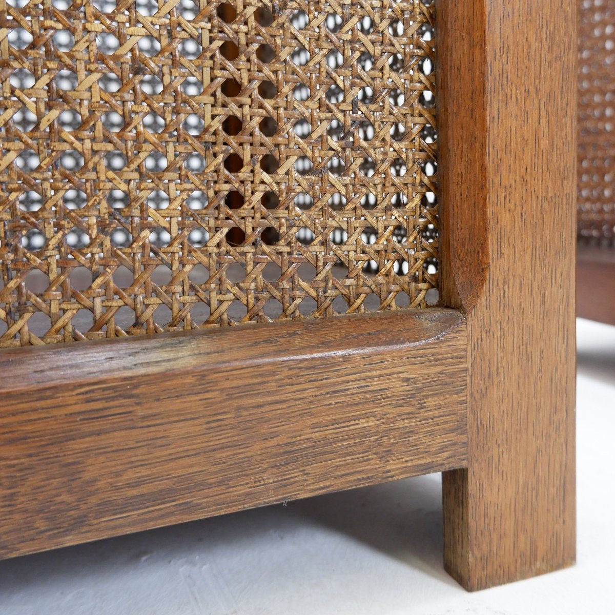 Pair Of Vintage Planters Made Of Wood And Woven Rattan Panels—1970s-photo-8