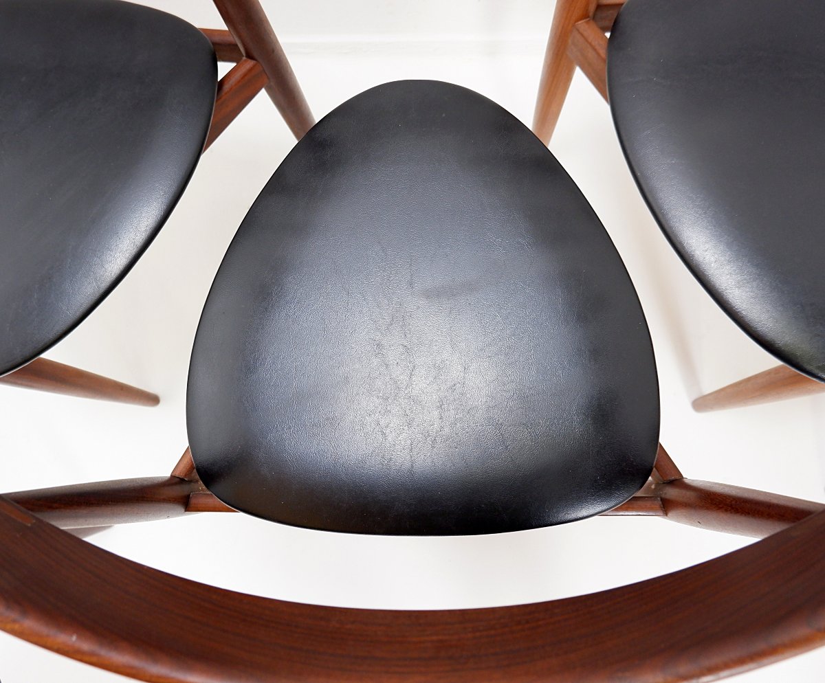 Extendable Teak Dining Table And 6 Chairs By Hans Olsen For Frem Røjle, 1950s-photo-1