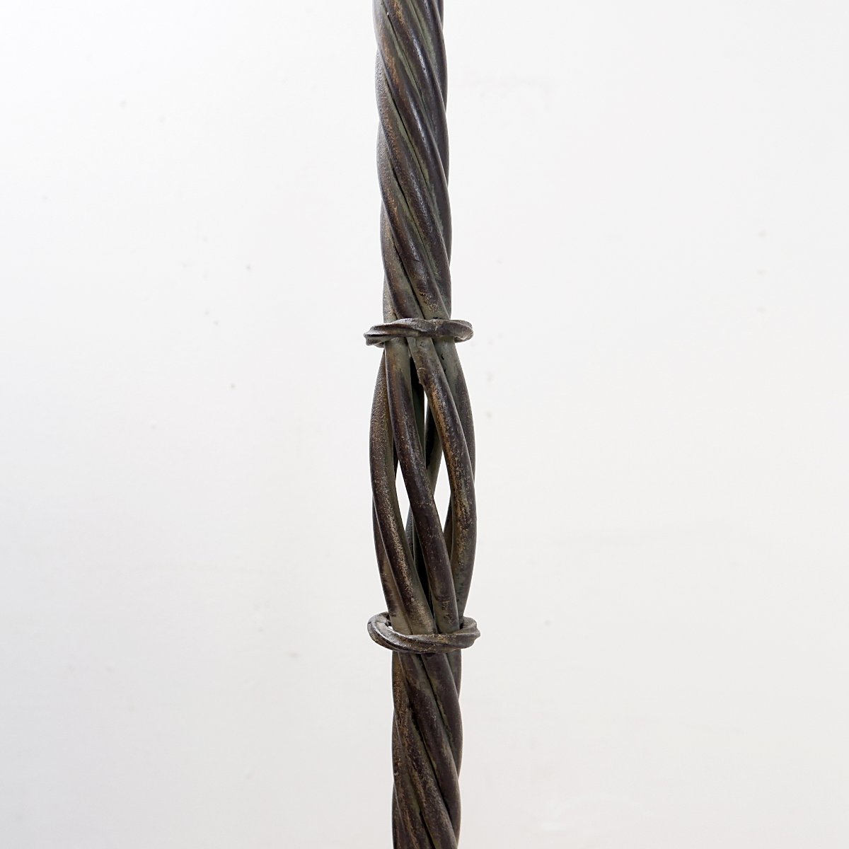Vintage Twisted Wrought-iron Floor Lamp In A Rustic Brutalist Style—1950s-photo-4