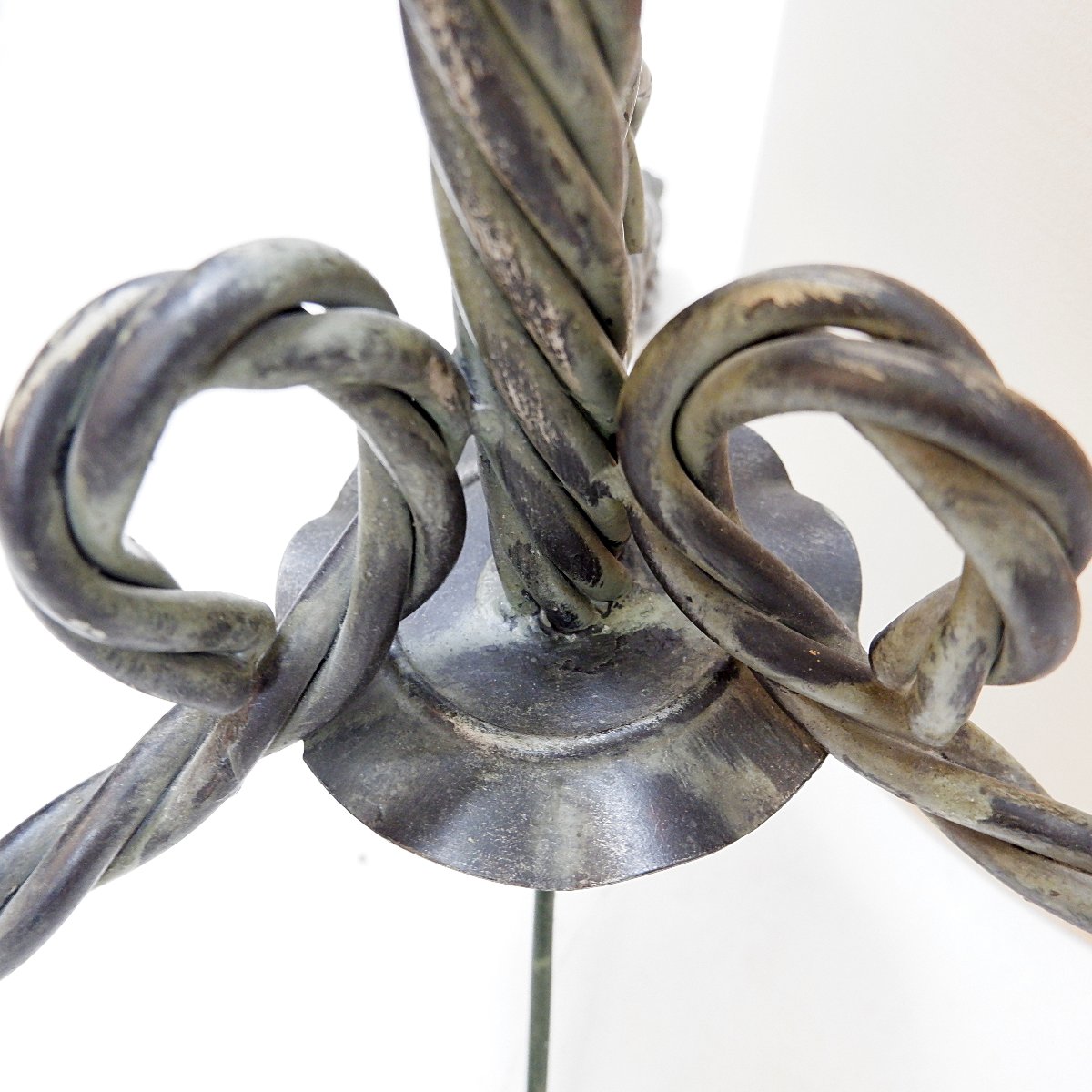 Vintage Twisted Wrought-iron Floor Lamp In A Rustic Brutalist Style—1950s-photo-6
