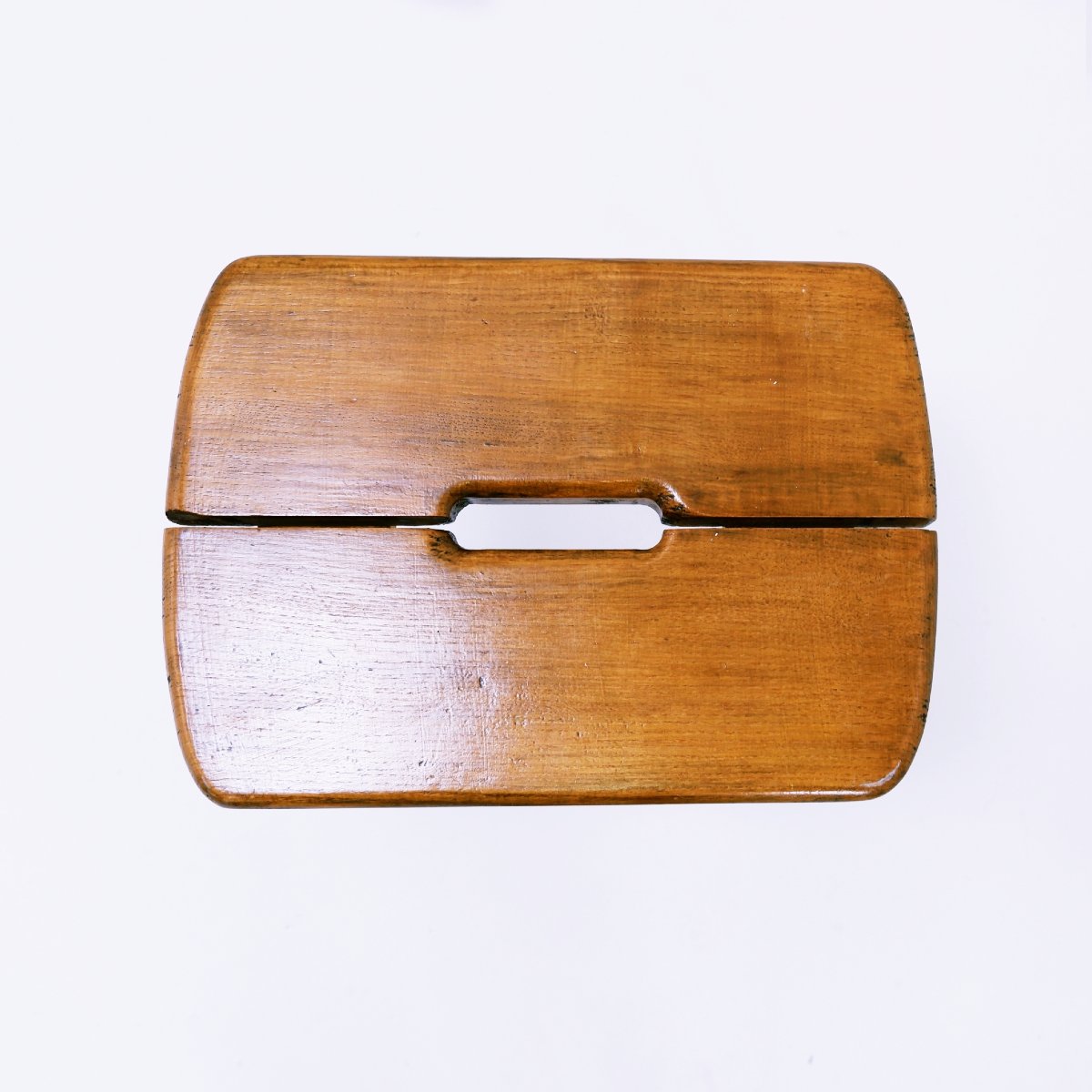Tabouret rustique en pin massif des années 1960, à quatre pieds.-photo-3