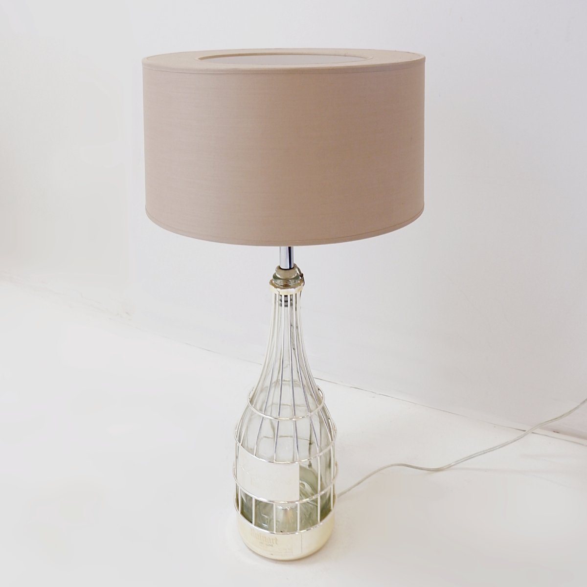« Decanter » de Maison Christofle pour Ruinart, transformée en lampe de table - années 1980/90-photo-3