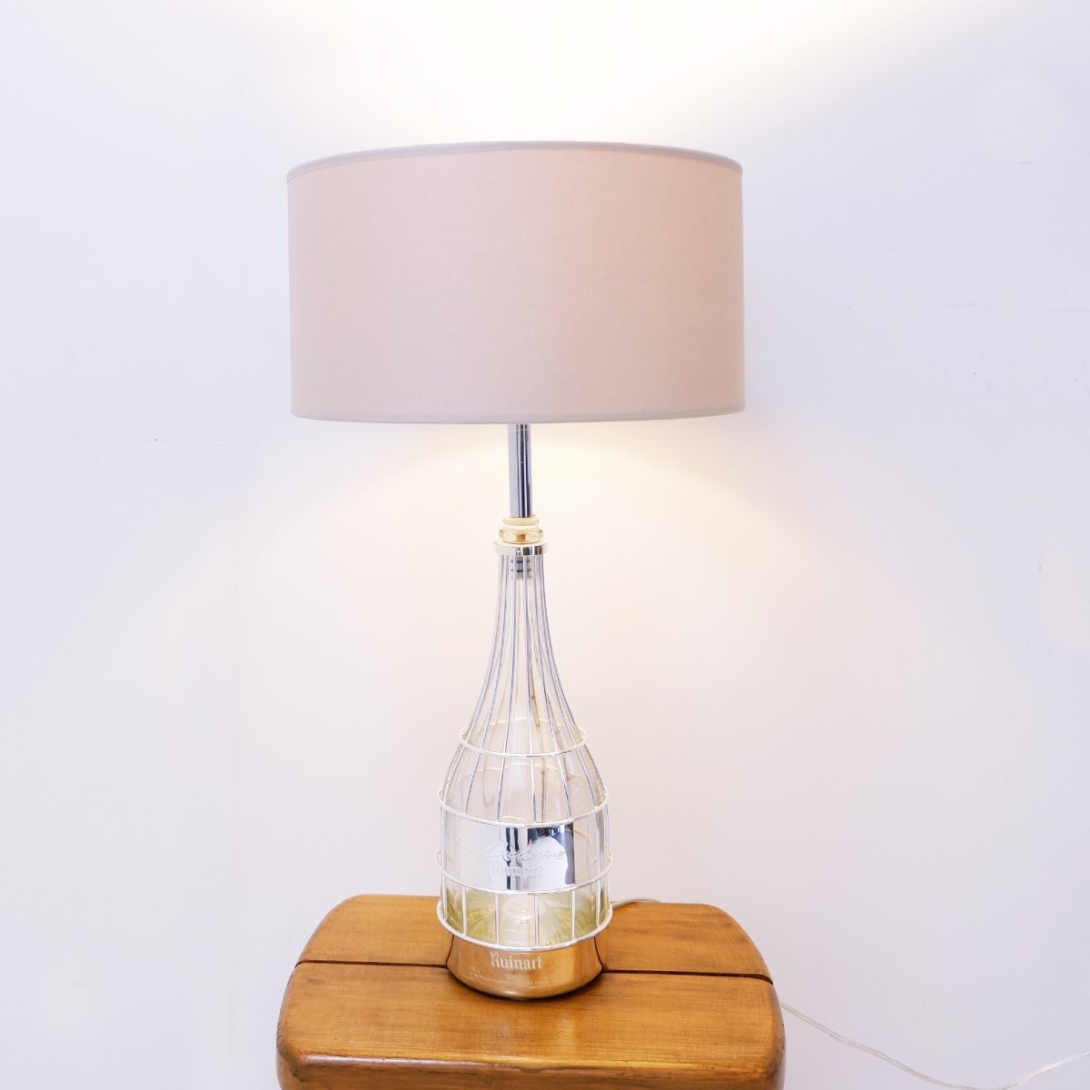 « Decanter » de Maison Christofle pour Ruinart, transformée en lampe de table - années 1980/90