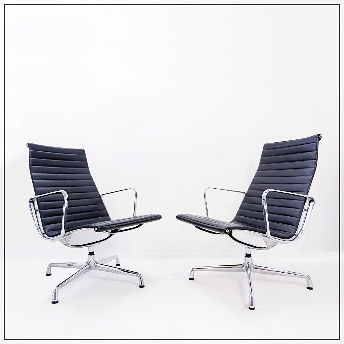 Pair Of Vitra Ea 116 Lounge Chairs Designed By Charles And Ray Eames