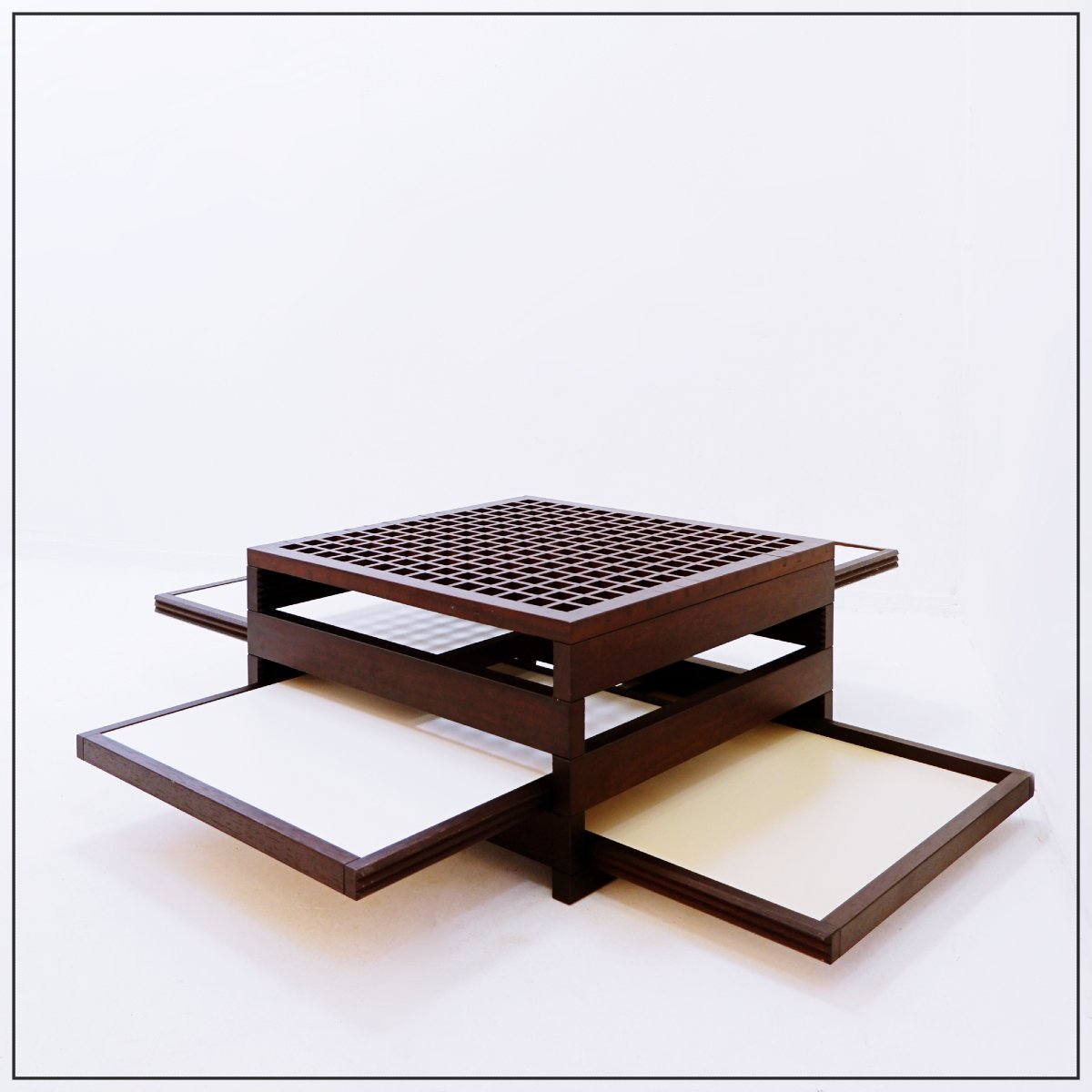 Table basse vintage « Tetra » de Bernard Vuarnesson pour Bellato - vers 1970-photo-2