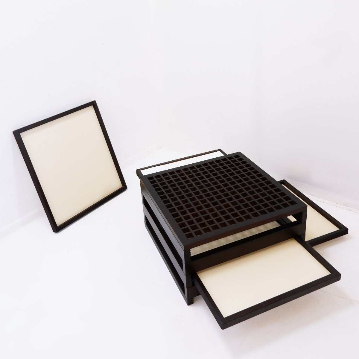 Table basse vintage « Tetra » de Bernard Vuarnesson pour Bellato - vers 1970-photo-3