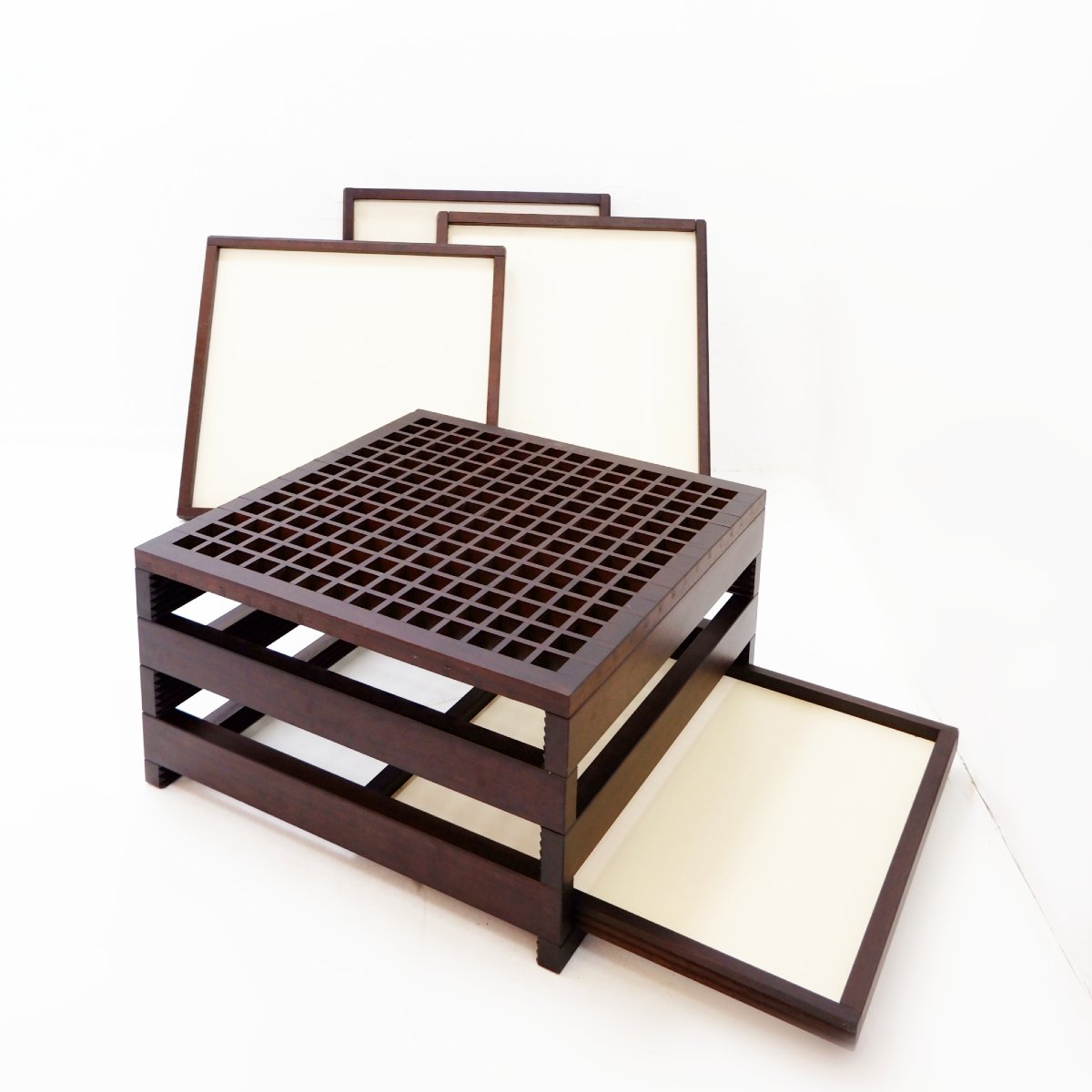 Table basse vintage « Tetra » de Bernard Vuarnesson pour Bellato - vers 1970-photo-4