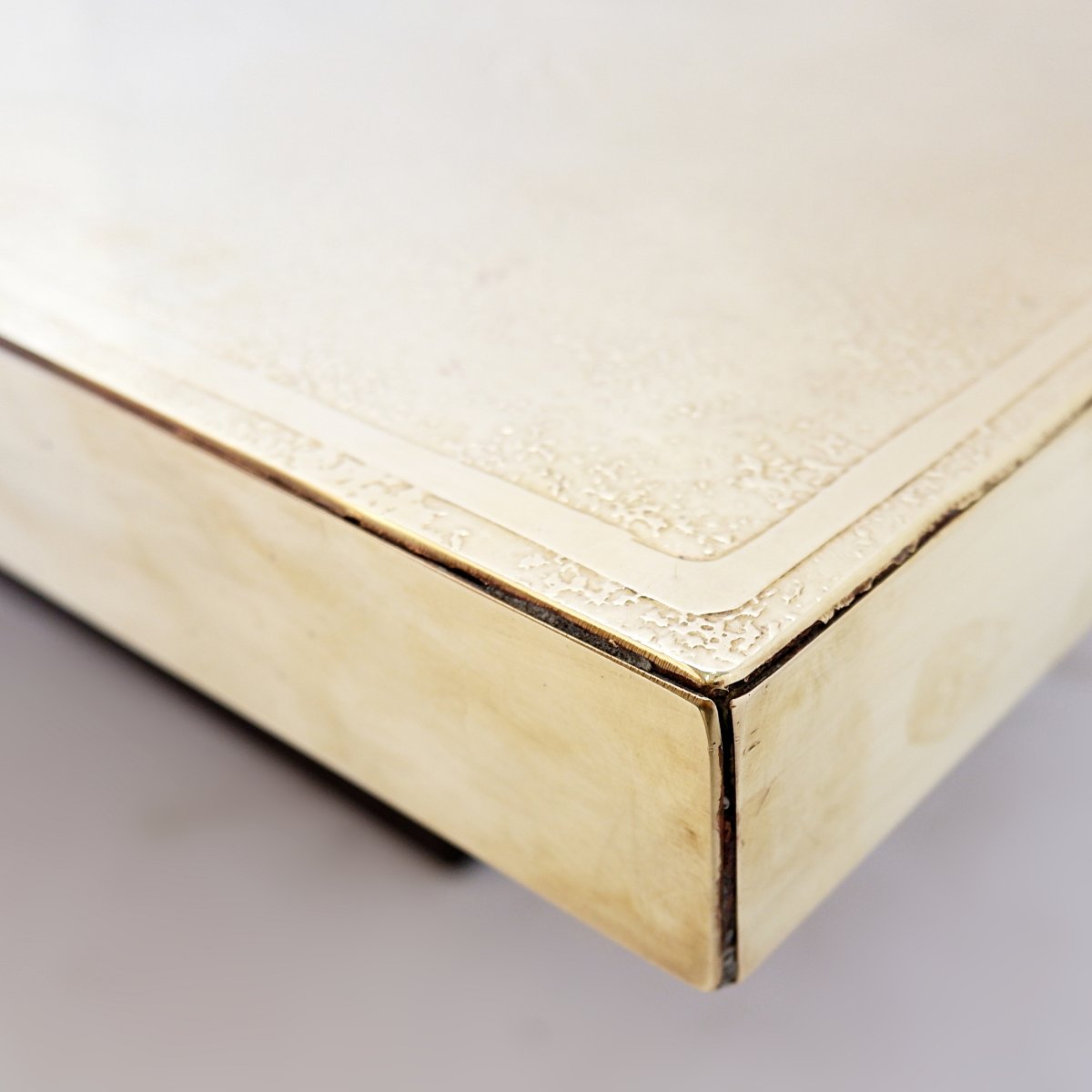 Engraved Brass Coffee Table, Christian Krekels Style, Belgium, 1977-photo-3
