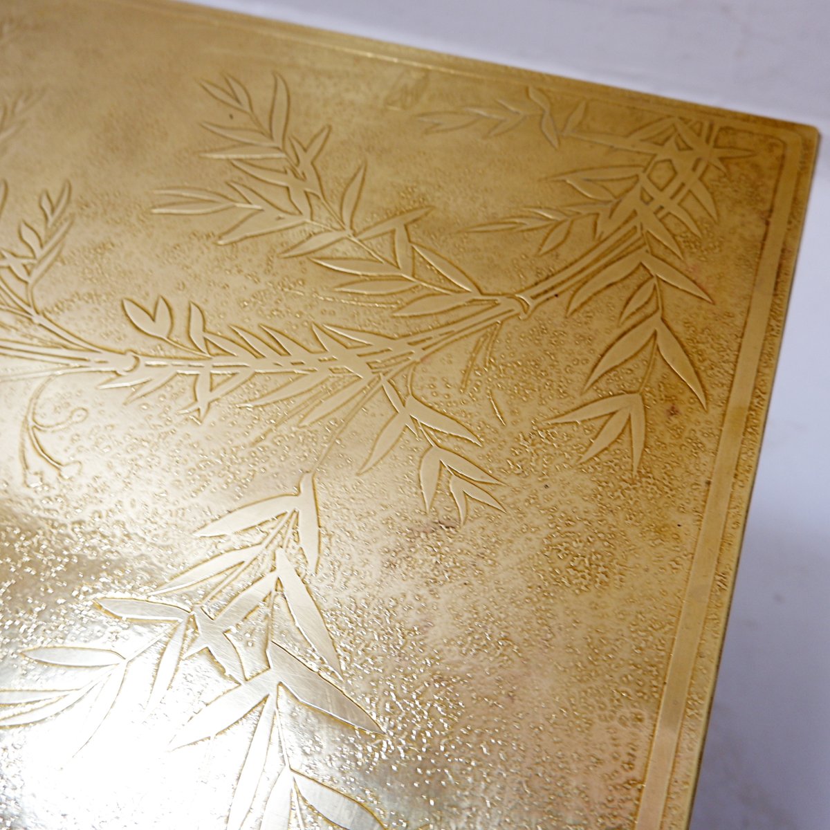 Engraved Brass Coffee Table, Christian Krekels Style, Belgium, 1977-photo-7