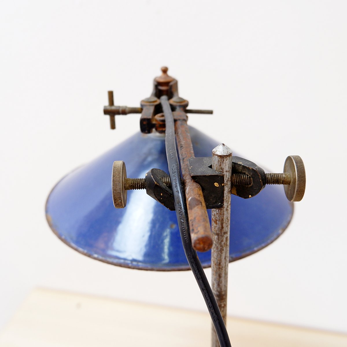 Industrial Desk Lamp With A Cobalt Blue Enameled Metal Shade—1950s-photo-2