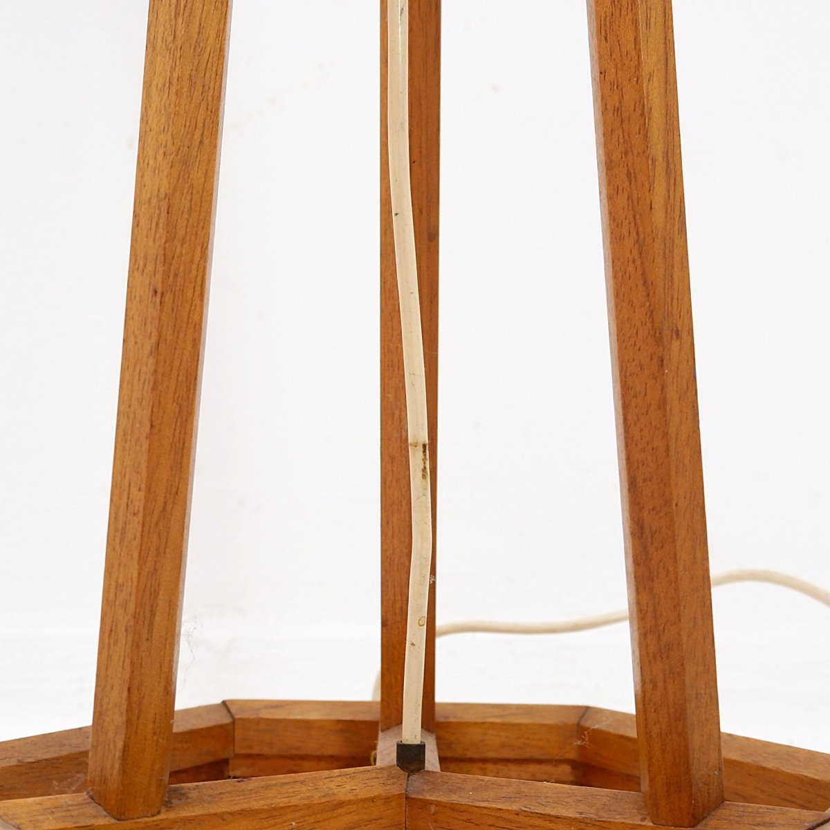 Mid-century-style Wooden Floor Lamp With A Hexagonal Base—1960-photo-3