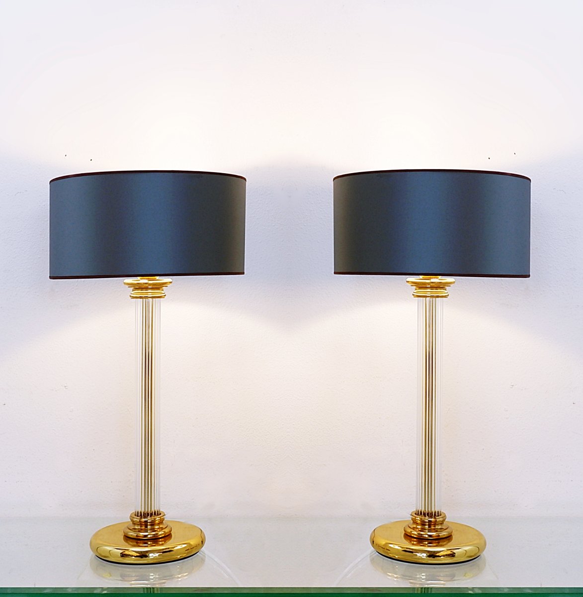 Pair Of Hollywood Regency-style Table Lamps By Af Cinquanta—italy, 1980