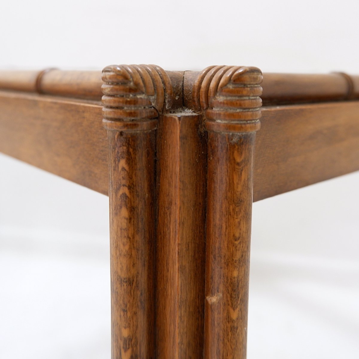 Paire de tables d'appoint en bois imitation bambou - 1970/80-photo-2