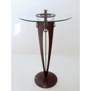 Vincent Wegnez Sculptural Console In Bronze And Glass - Belgium 20th Century