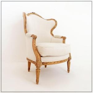 Bergère à oreilles de style Louis XV - XXe siècle