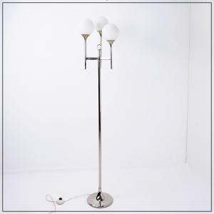 Lampadaire Sciolari chromé vintage, années 1970, Italie