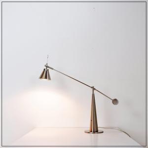 Lampes de bureau réglables en chrome brossé