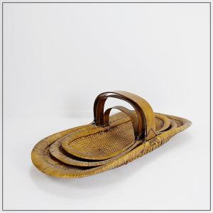 Set Of 3 Woven Wicker Picking Baskets - 20th Century