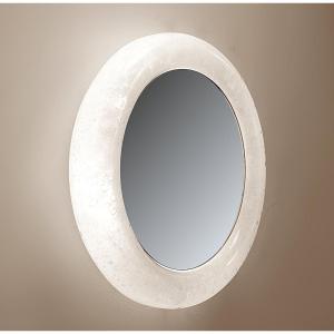 Vintage Limburg Bubble Glass Wall Mirror With Light – 1970s