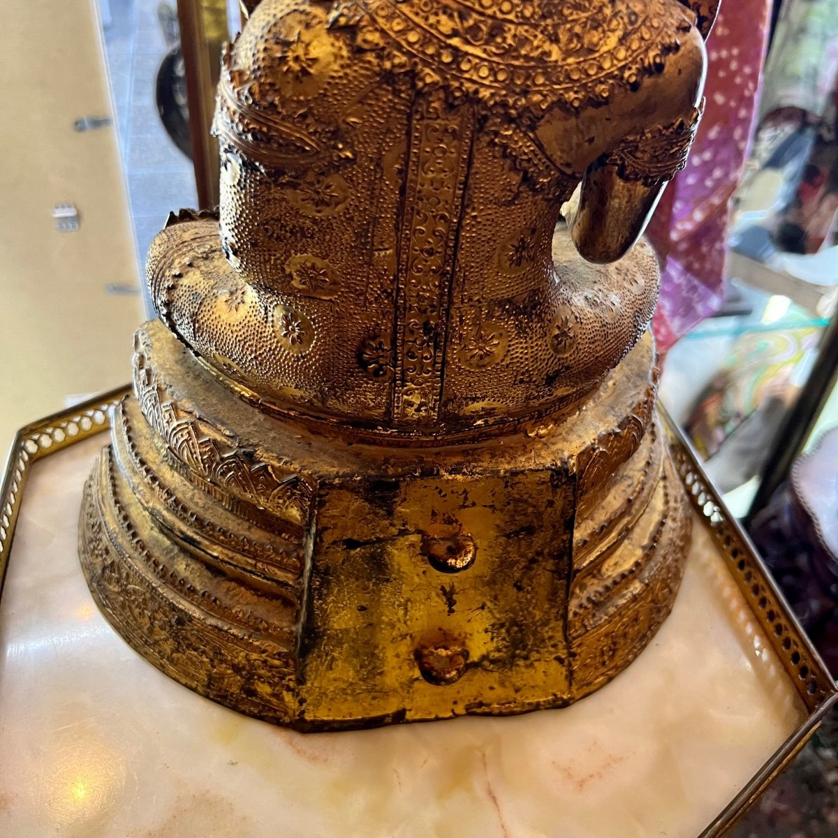 Bouddha En Bronze Doré, Thaïlande, 19eme Siècle -photo-4