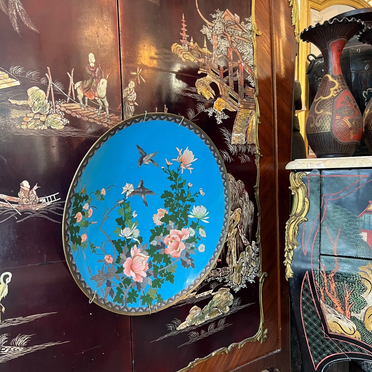 Cup With Birds And Flowers In Cloisonne Enamels, Japan Meiji-photo-1
