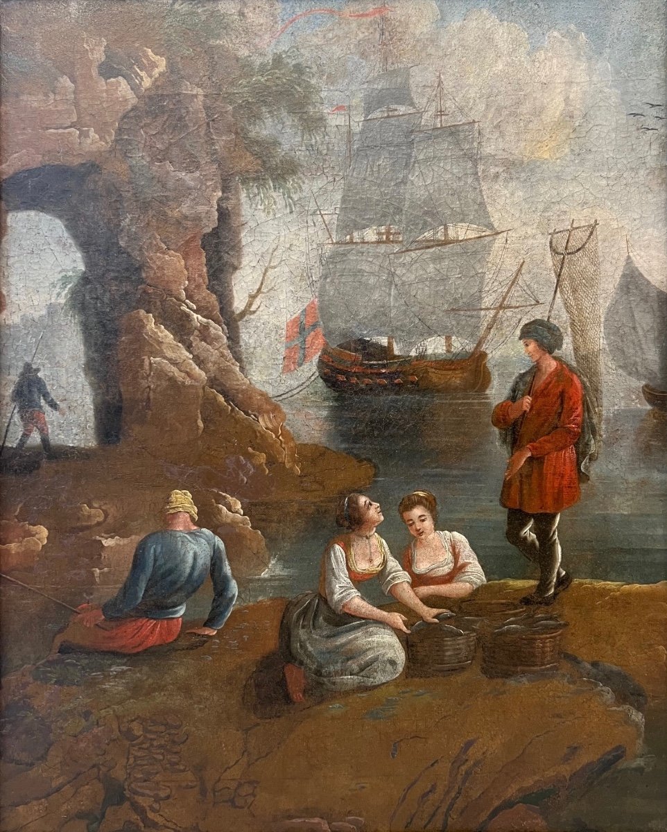 Tableau Marine De Vernet (follower) 18th Century-photo-2