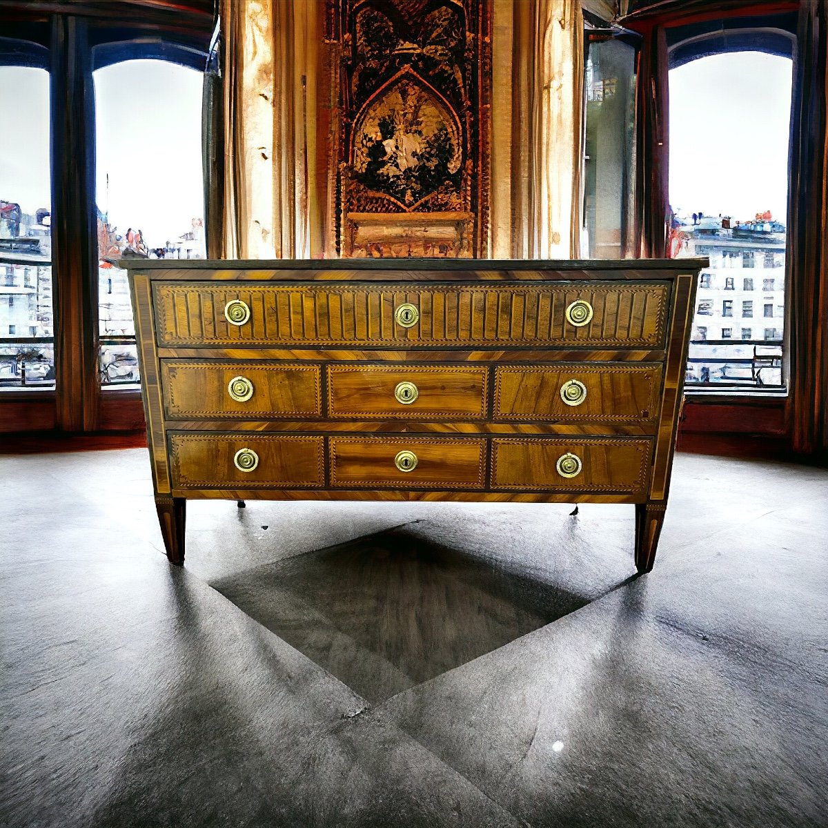 Commode D époque Louis XVI , Italie 18 Eme Siècle -photo-2
