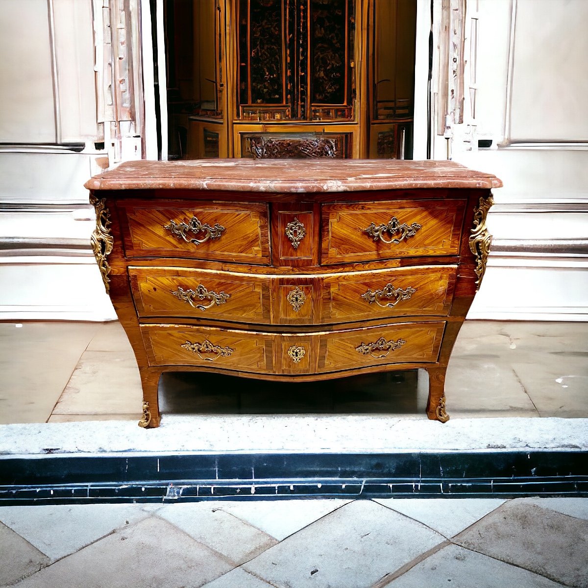 Commode D époque Régence , XVIIIè Siècle -photo-2