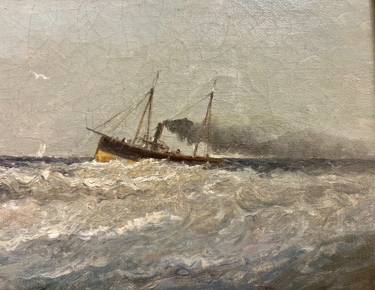 Hst Marine Painting From The 19th Century -photo-2