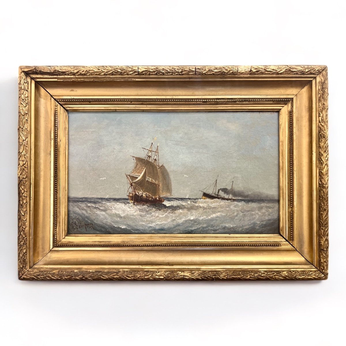 Hst Marine Painting From The 19th Century 