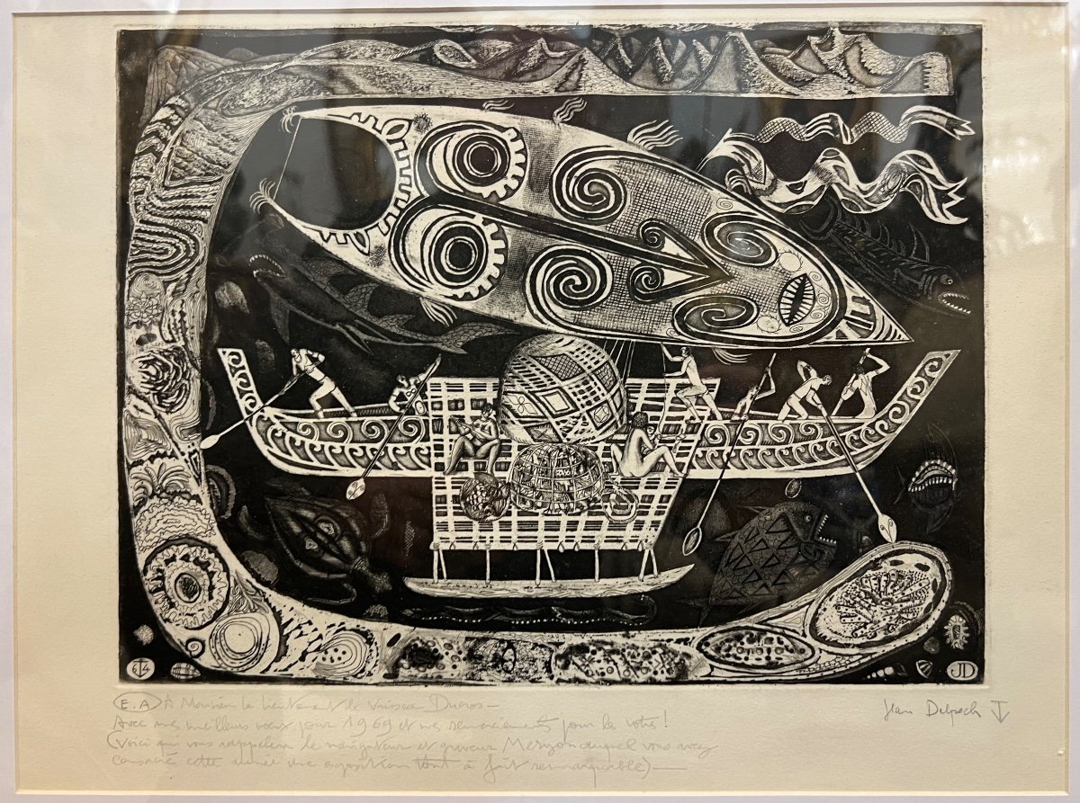 Engraving By Jean Delpeche, Oceania, 1969