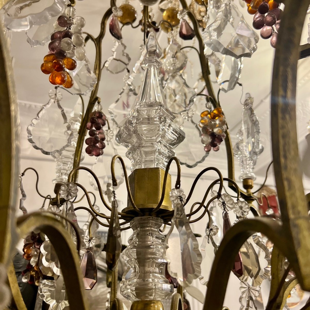 Large Saint Louis Crystal Chandelier, XIX Eme -photo-6