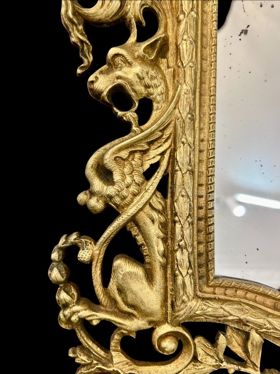 Chiseled And Gilded Bronze Mirror -photo-4