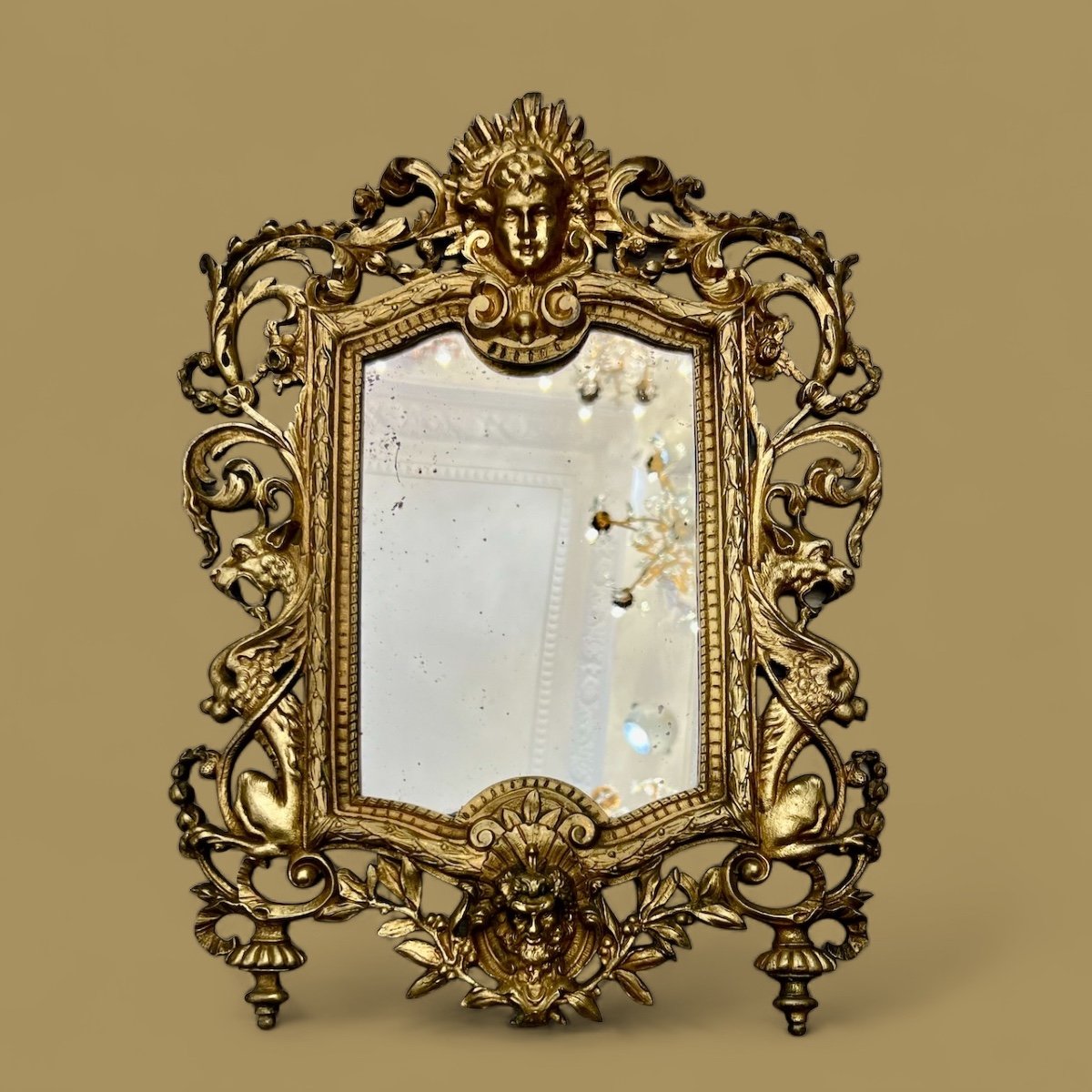 Chiseled And Gilded Bronze Mirror 